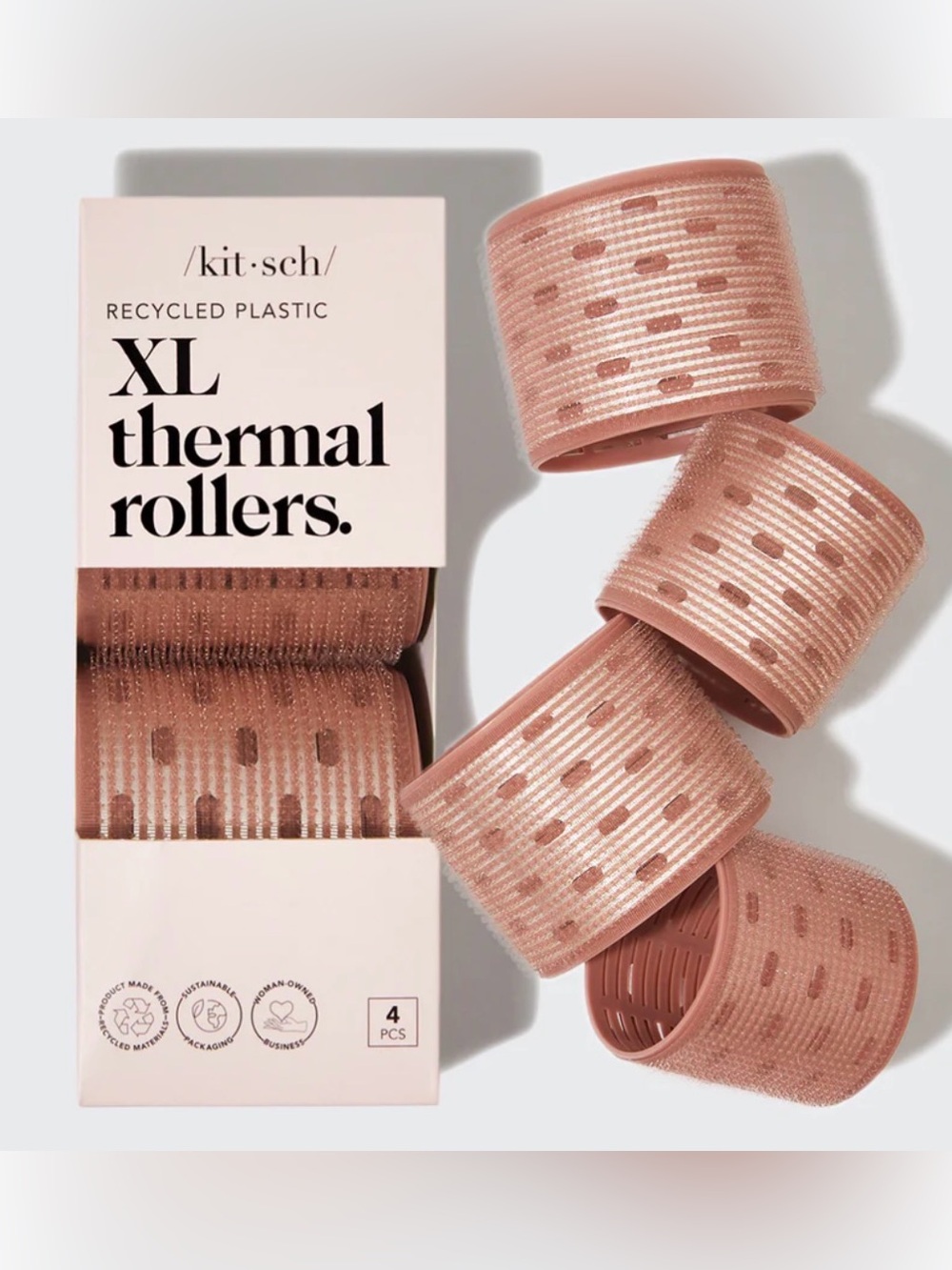 Kitsch XL Thermal Rollers in Dusty Rose Pink - 4 Pack